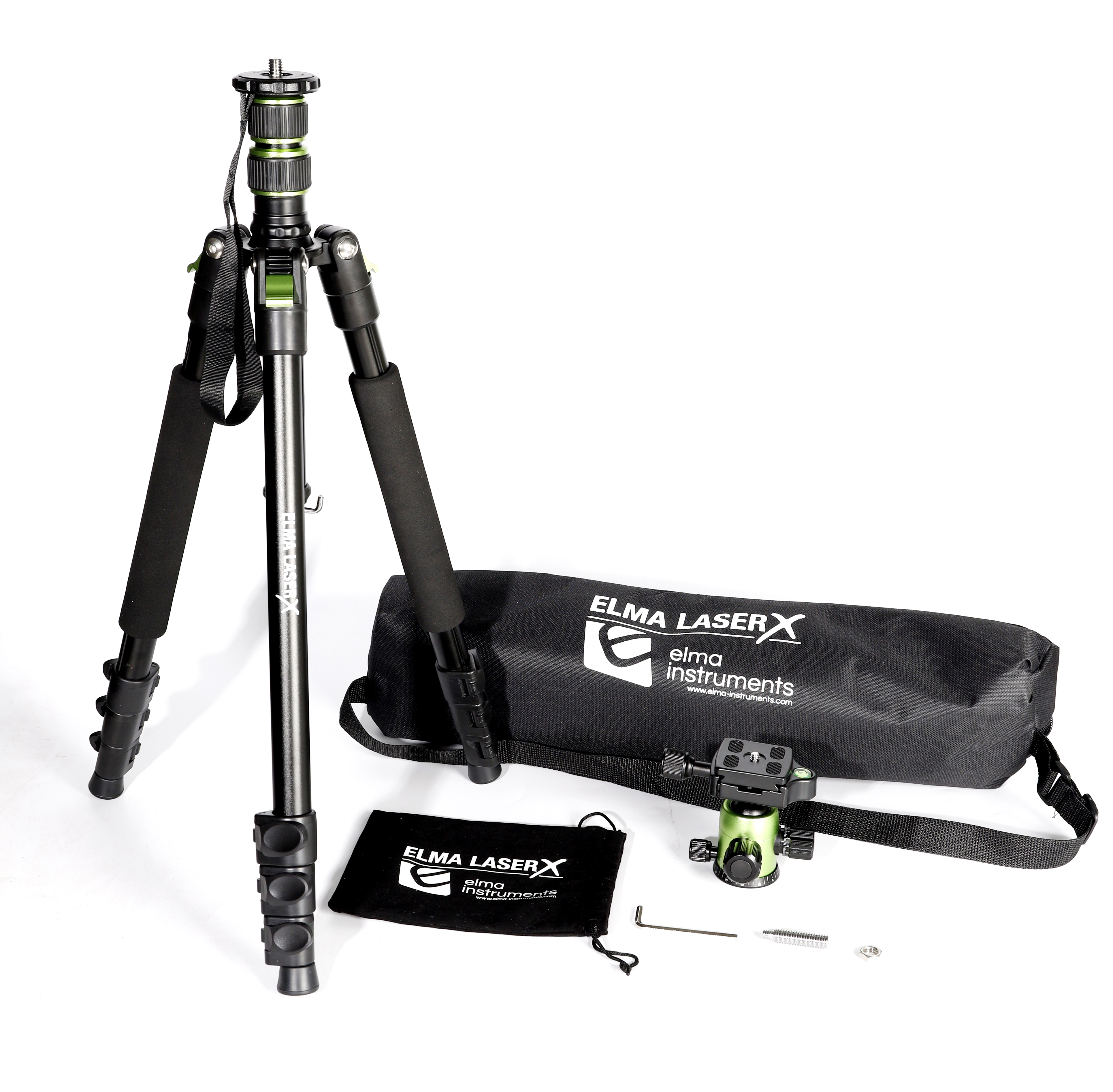 Elma Laser X Tripod with tilt head and 1/4 thread in bag
