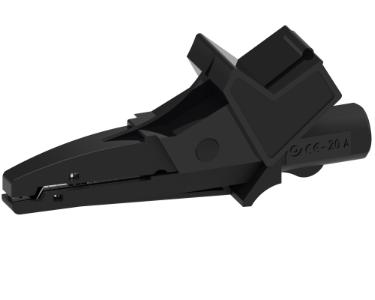 Alligator clip 4 mm, fully insulated, Black