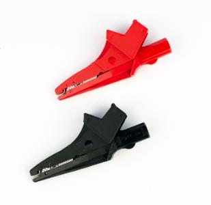 Set of 2 psc.  alligator clips 4mm -Type 5004, red- black