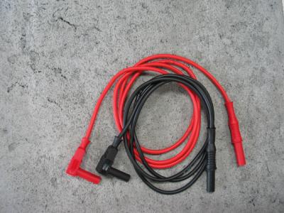 Set of safety test leads in silicone, 150cm red and black