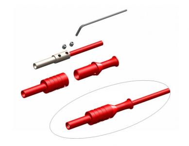 Safety female plug bushing - 1063, red
